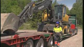 How to load a Volvo Wheeled Excavator onto a truck Part 16 of 16 [upl. by Sherie253]