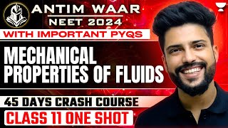 Mechanical Properties of Fluids  One Shot  Important PYQs  NEET 202425  Prateek Jain [upl. by Remot]