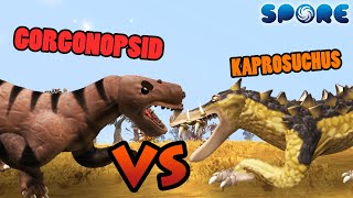 Gorgonopsid vs Kaprosuchus  Prehistoric Beast Battle S1E8  SPORE [upl. by Assirrak]