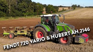 4Kᵁᴴᴰ October 2023 Fendt 720 Vario with a Hubert AH 2146 six furrow plough Ploughing in Suffolk [upl. by Coleen]