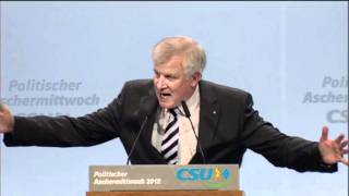 Aschermittwoch der CSU  die Rede von CSUVorsitzenden Seehofer [upl. by Casady31]