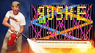 Robot Piano Catches Fire Playing Rush E World’s Hardest Song [upl. by Namielus]