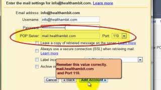 Adding POP Email account to GMail [upl. by Melinda715]