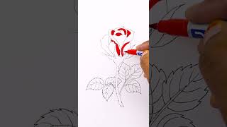 How to Draw a Red Rose shorts artandcraft [upl. by Godfree]