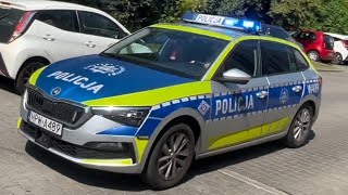 POLANDGryfino Skoda Scala policja alarmowo  police Skoda Scala responding with lights and sirens [upl. by Mimi]