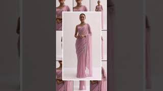 Pink Sequin Saree With Unstitched Blouse [upl. by Akimat]