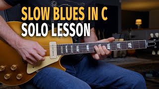 Slow Blues Solo Lesson in C with TAB [upl. by Verna]