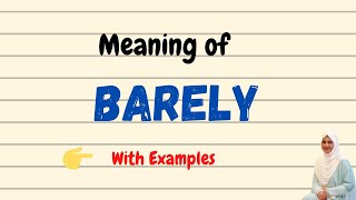 Daily vocabulary  Barely Meaning  Vocabgram [upl. by Christensen405]