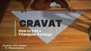 folding a triangular bandage cravat [upl. by Eniamrahc867]