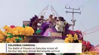 Colombias Barranquilla Carnival kicks off with Battle of Flowers [upl. by Seana655]