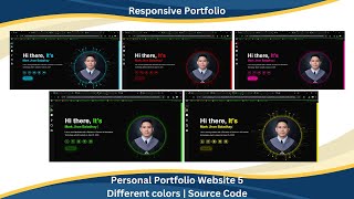 Responsive Personal Portfolio Website with 5 Different Colors  Source Code [upl. by Hedley]