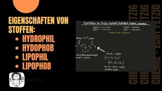 Eigenschaften von Stoffen  hydrophob hydrophil lipophil lipophob Wasser Speiseöl Heptan [upl. by Irehc996]