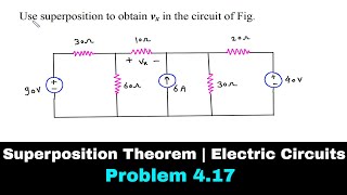 Superposition Theorem  Electric Circuits  Problem 417 [upl. by Dagmar85]