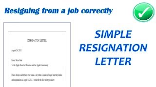 SIMPLE RESIGNATION LETTER  Resignation letter format with notice period HARD COPY and EMAIL [upl. by Mady424]