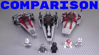 LEGO Star Wars VWing Starfighter Comparison 6209 7915 amp 75039 2006 2011 amp 2014 [upl. by Nrevel]