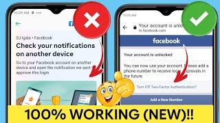 NEW Fix Check your Notifications on another device Facebook Two Factor Authentication Problem 2024 [upl. by Bartram]