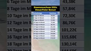 Essenszuschuss 2024 Steuerfreier Bonus [upl. by Ringsmuth774]