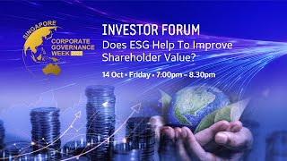 Investor Forum Does ESG Help To Improve Shareholder Value [upl. by Winnifred]