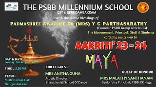 The PSBB Millennium School Gerugambakkam AAKRITI 2324 GURU photo STUDIO [upl. by Sybley]