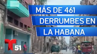 Autoridades cubanas reportan más de 461 derrumbes en La Habana tras el huracán Rafael [upl. by Einolem344]