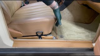 Lubricating Old Mercedes Manual Seat Tracks What a Difference [upl. by Jackelyn]