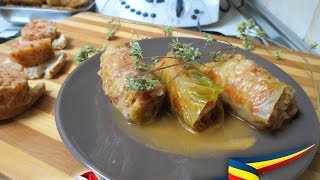 Rollitos de Repollo con Carne y Arroz Sarmale  Receta Rumana  Video 89 [upl. by Herstein]