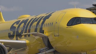 Spirit Airlines temporarily reducing direct flights to Orlando Florida at Arnold Palmer Regional A [upl. by Ytirehc]