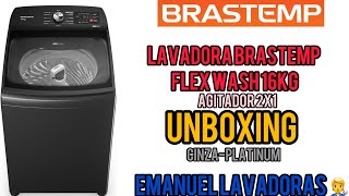 unboxing Lavadora Brastemp Flex Wash 16kg BWY16A9 agitador 2X1 cinzaplatinum [upl. by Agamemnon]