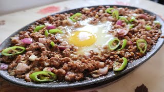 Sizzling Ground Pork Sisig  Filipino Recipe [upl. by Enyleve]