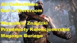 God of War All Collectibles Buris Storeroom Wszystkie Znajdźki Magazyn Buriego [upl. by Margreta]