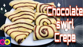 CHOCOLATE SWIRL PANCAKE RECIPE  VANILLA CHOCOLATE CREPE  WITHOUT OVEN  EASY PANCAKE RECIPE [upl. by Tletski]