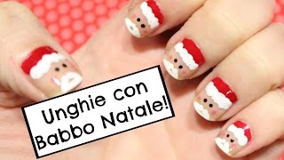 UNGHIE CON BABBO NATALE ❤ Nailart FACILISSIMA [upl. by Tremann]