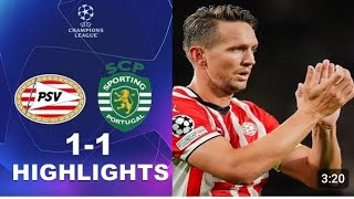 PSV Eindhoven vs Sporting cp 11 Highlights  UEFA Champions league [upl. by Joly]