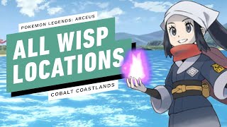 Pokemon Legends Arceus  All Wisp Locations Cobalt Coastlands [upl. by Ultima]