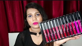 Huda Beauty Liquid Matte Lipstick  Review And All 12 Shades Swatches [upl. by Iosep]