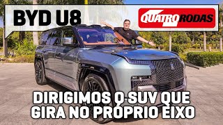 BYD U8 o SUV que navega gira 360º anda com pneu furado e CHEGA EM 2024 [upl. by Ruy]