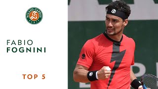 Fabio Fognini  TOP 5  Roland Garros 2018 [upl. by Jonell]