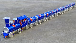 Make a longest toy train with Pepsi cans 🚂 Cars at Home  DIY [upl. by Nek755]