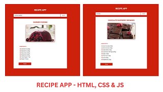 Recipe App with Javascript  MealDB API  HTML CSS amp Javascript [upl. by Stout]