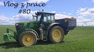 Vlog z práce 80 Produkční hnojení ozimých pšenic  JohnDeere 6230R  Bogballe M3W [upl. by Lois]