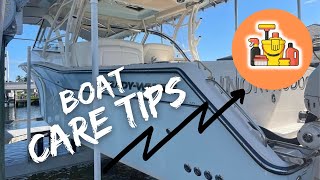 Boat Care Tips  Boat Cleaning  Mold Mildew Rust Vinyl Glass Isinglass [upl. by Dwan]