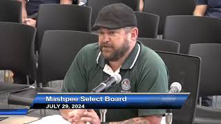 Mashpee Select Board  07292024 [upl. by Nolyaw]