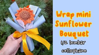 Crochet Flower Bouquet  Wrapping crochet mini sunflower bouquet [upl. by Kathrine]