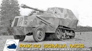 Rare WW2 Pak40 Somua MCG  Selbstfahrlafette S307f footage [upl. by Wixted]