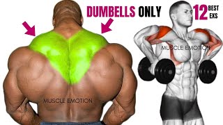 TRAPS WORKOUT 8 best exercises with dumbbells only at home [upl. by Averyl]