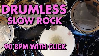 Drumless Rock Backing Track with Click amp Melody  Slow Hard Rock 90 bpm [upl. by Htaras]