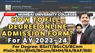 Mumbai University Degree College admission Started AY 202324Complete Process Explained Dinesh Sir [upl. by Eiaj872]