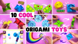 10 COOL ORIGAMI FIDGET TOYS you will like moving paper toys [upl. by Queston187]