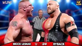 Brock Lesnar vs Ryback  No Holds Barred Match  BADBLOOD 2024  WWE Nov 72024 [upl. by Ennairam]