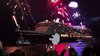 Disney Dream cruise ship arrives with fireworks at Port Canaveral [upl. by Bedell537]